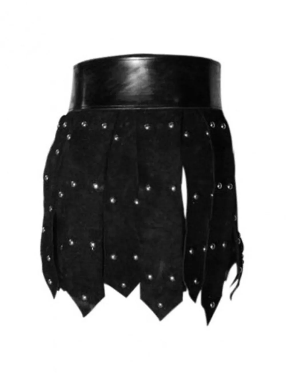 Studded Wrap Leather Kilt for Men