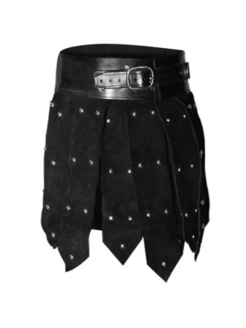 Studded Wrap Leather Kilt for Men