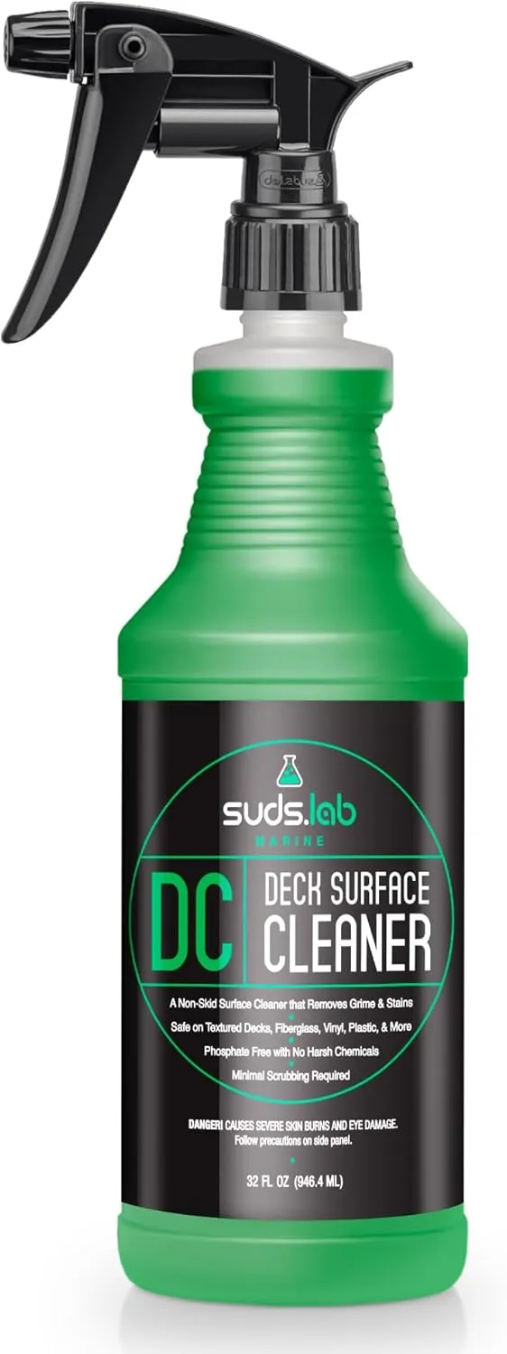 Suds Lab Marine DC Deck Surface Cleaner - Non-Skid for Boats, Effective on Fiberglass, Vinyl, Plastic, 32 oz.