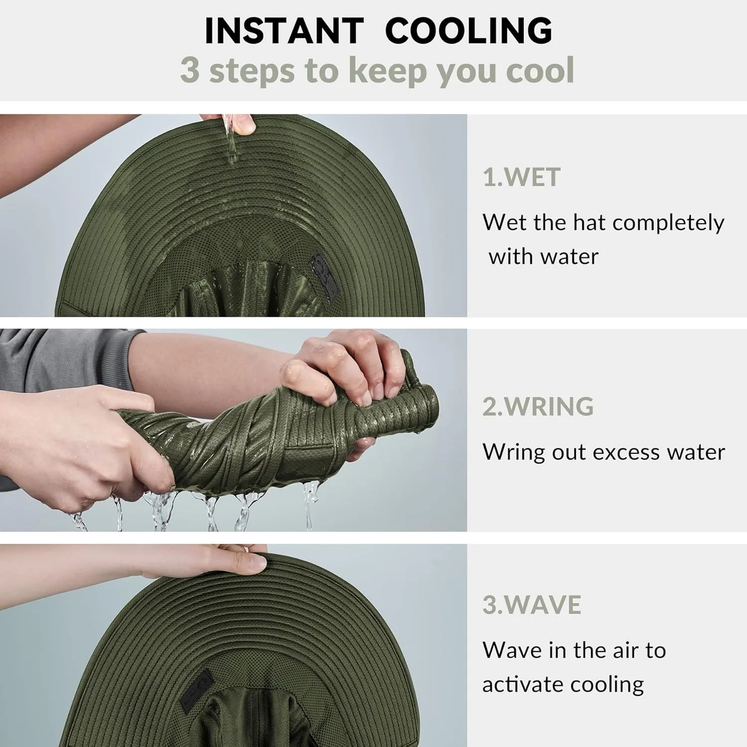 Sukeen Cooling Sun Hat for Men Women UPF50  Wide Brim Fishing Hat with Neck Flap Adjustable Foldable Bucket Hat for Hiking