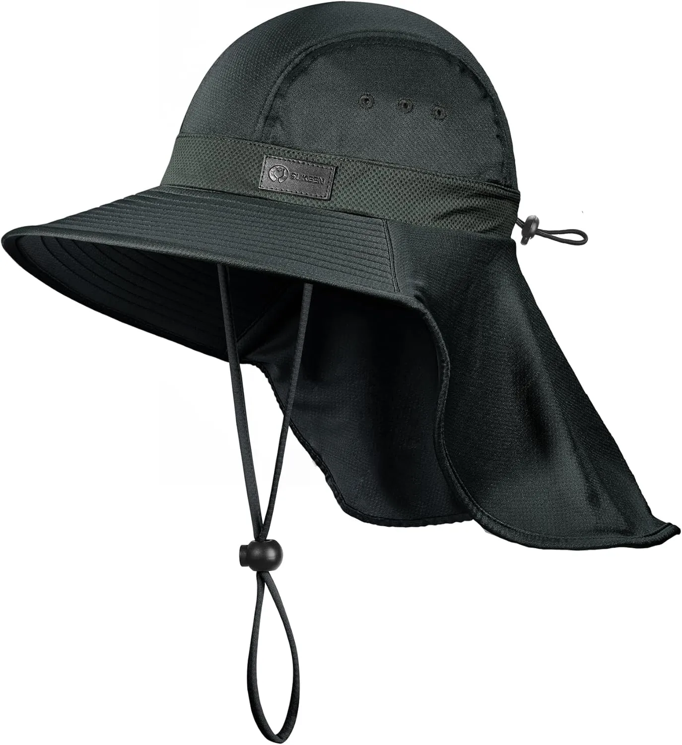 Sukeen Cooling Sun Hat for Men Women UPF50  Wide Brim Fishing Hat with Neck Flap Adjustable Foldable Bucket Hat for Hiking