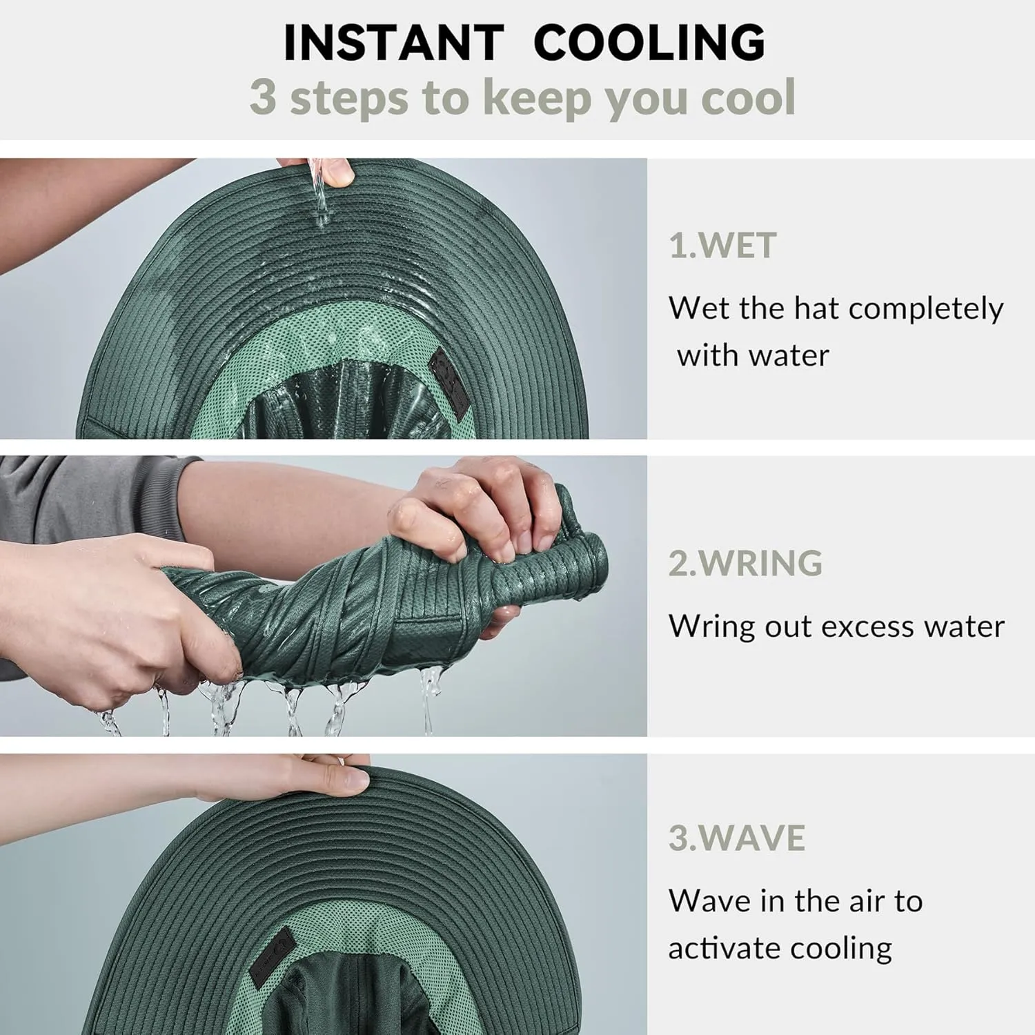 Sukeen Cooling Sun Hat for Men Women UPF50  Wide Brim Fishing Hat with Neck Flap Adjustable Foldable Bucket Hat for Hiking