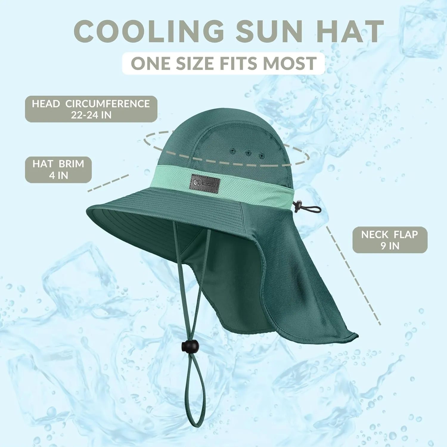 Sukeen Cooling Sun Hat for Men Women UPF50  Wide Brim Fishing Hat with Neck Flap Adjustable Foldable Bucket Hat for Hiking