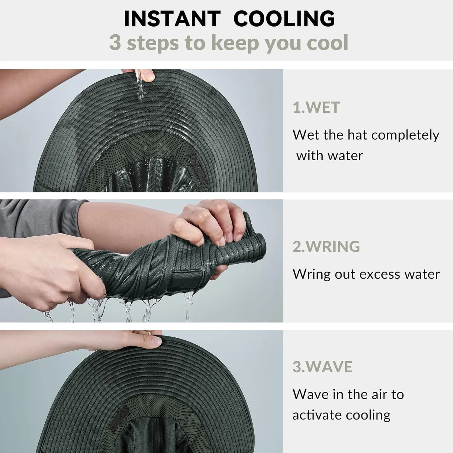 Sukeen Cooling Sun Hat for Men Women UPF50  Wide Brim Fishing Hat with Neck Flap Adjustable Foldable Bucket Hat for Hiking