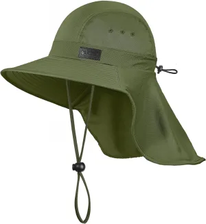 Sukeen Cooling Sun Hat for Men Women UPF50  Wide Brim Fishing Hat with Neck Flap Adjustable Foldable Bucket Hat for Hiking
