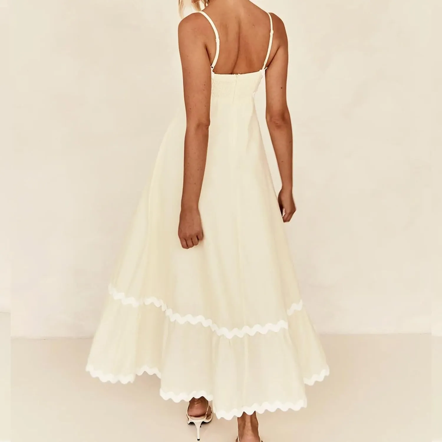 Summer Dresses for Women 2024 Spaghetti Strap Tiered Flowy Sundress Vacation Party Long Beach Dress