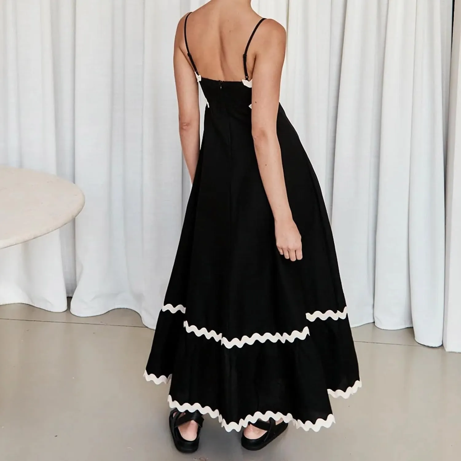 Summer Dresses for Women 2024 Spaghetti Strap Tiered Flowy Sundress Vacation Party Long Beach Dress