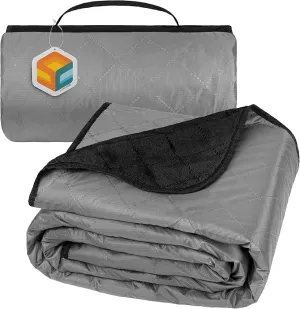 SUN CUBE Large Waterproof Camping Blanket, Fleece Quilted Stadium Blanket for Cold Weather, Windproof Foldable Outdoor Blanket Mat for Picnic, Beach, Pets, Car, 60x80in