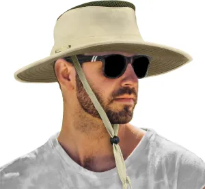 SUN CUBE Wide Brim Sun Hat for Men Women, Sun Protection UV Hat, Safari Hiking Boonie Hat