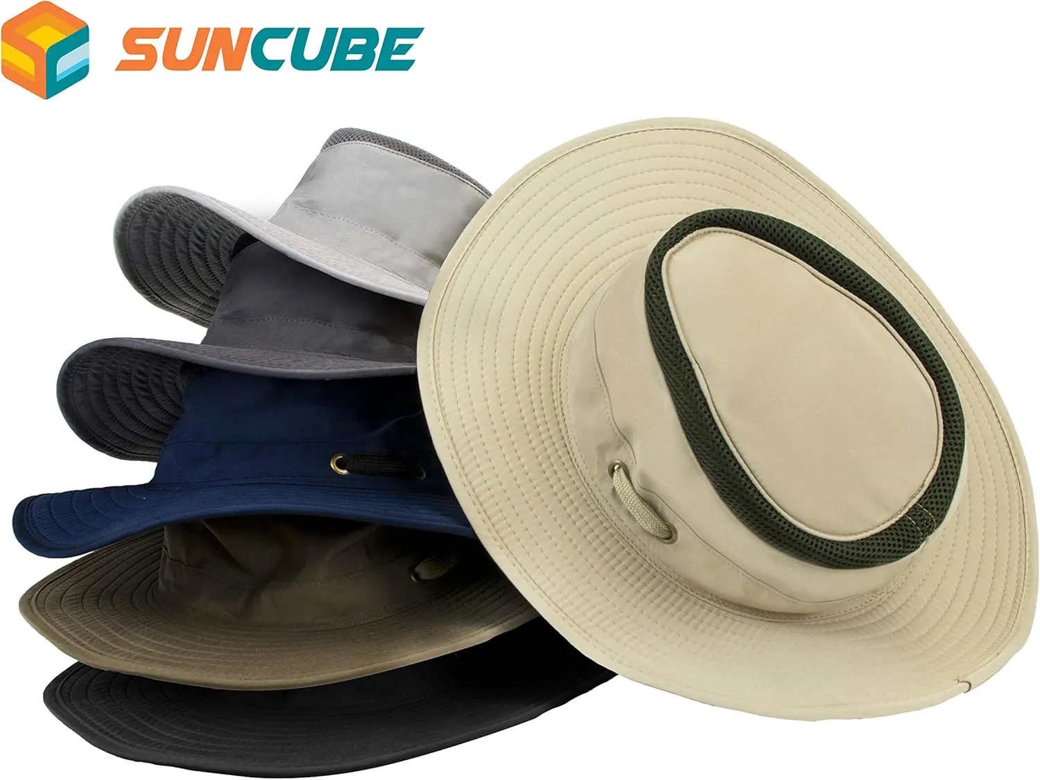 SUN CUBE Wide Brim Sun Hat for Men Women, Sun Protection UV Hat, Safari Hiking Boonie Hat