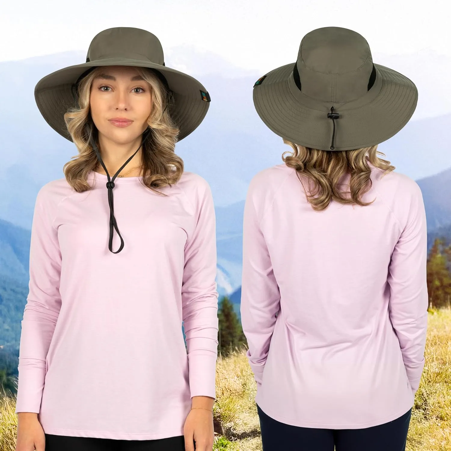 SUN CUBE Wide Brim Sun Hat Men Women, Fishing Hats Sun UV Protection, Mens Hiking Bucket Hat Safari Beach Boonie, UPF 50 