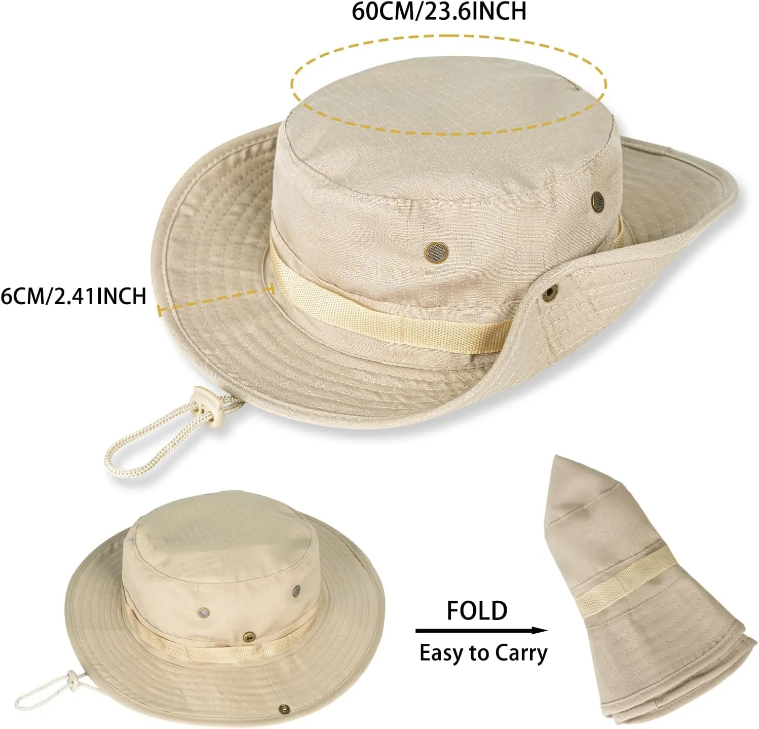 Sun Hats for Men Women Boonie Hat UPF 50  Bucket Hat Wide Brim UV Protection Fishing Hiking Safari Outdoor Hats