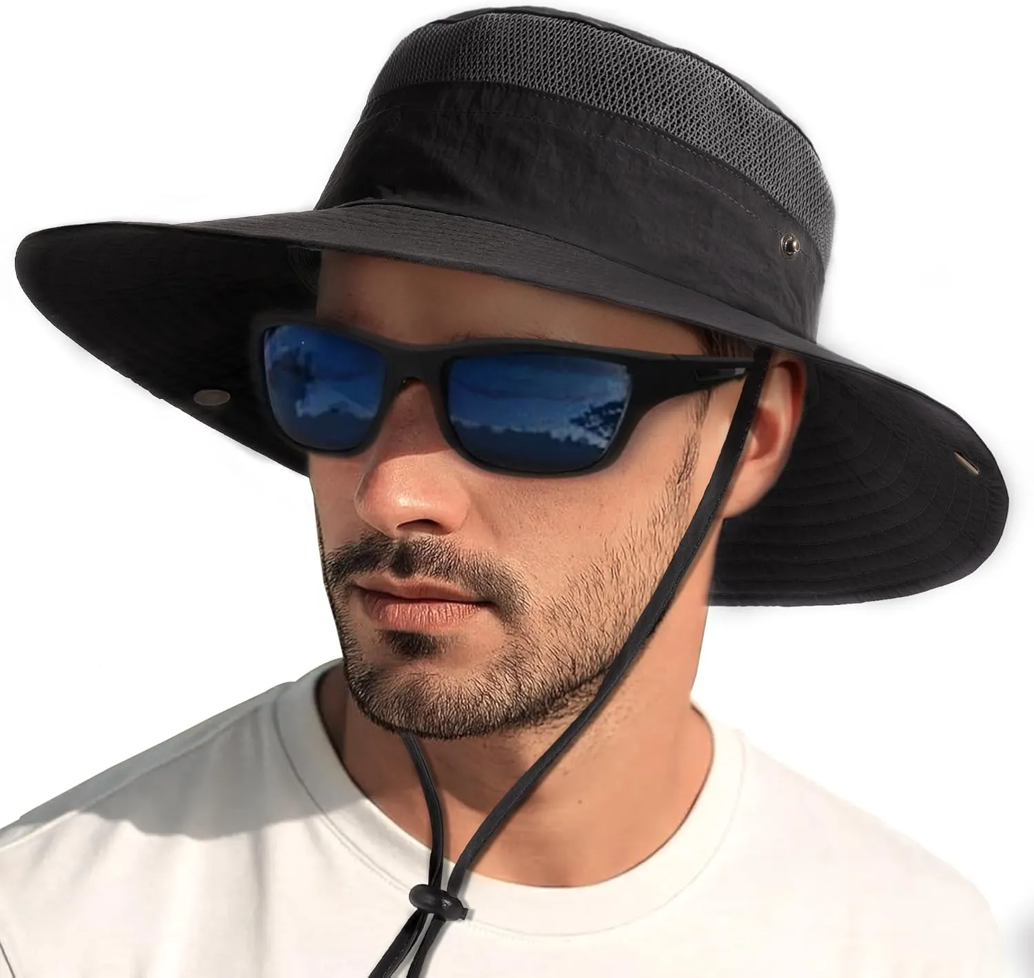 Sun Hats for Women Men Breathable Wide Brim Fishing Hat Hiking Summer UV Protection Bucket Hats UPF 80 