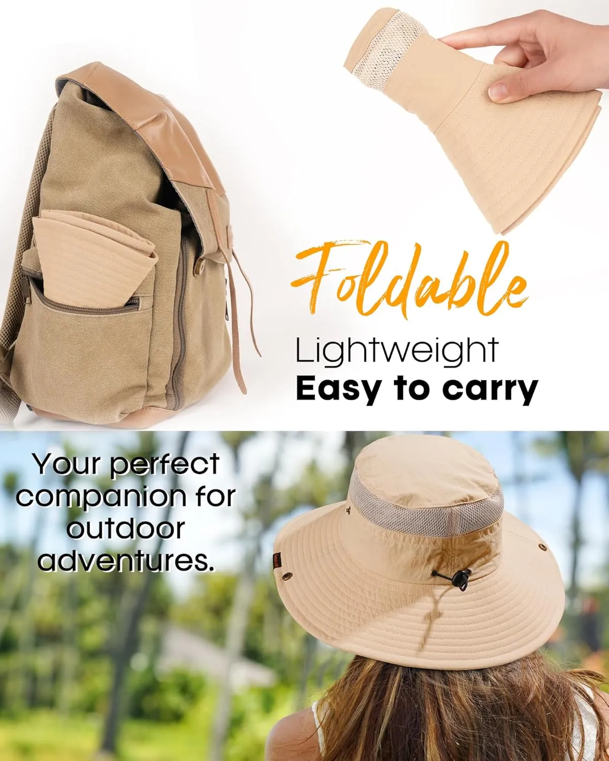 Sun Hats for Women Men Breathable Wide Brim Fishing Hat Hiking Summer UV Protection Bucket Hats UPF 80 