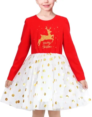 Sunny Fashion Girls Dress Beige Cream Sequin Heart Butterfly Tulle Skirt Long Sleeve