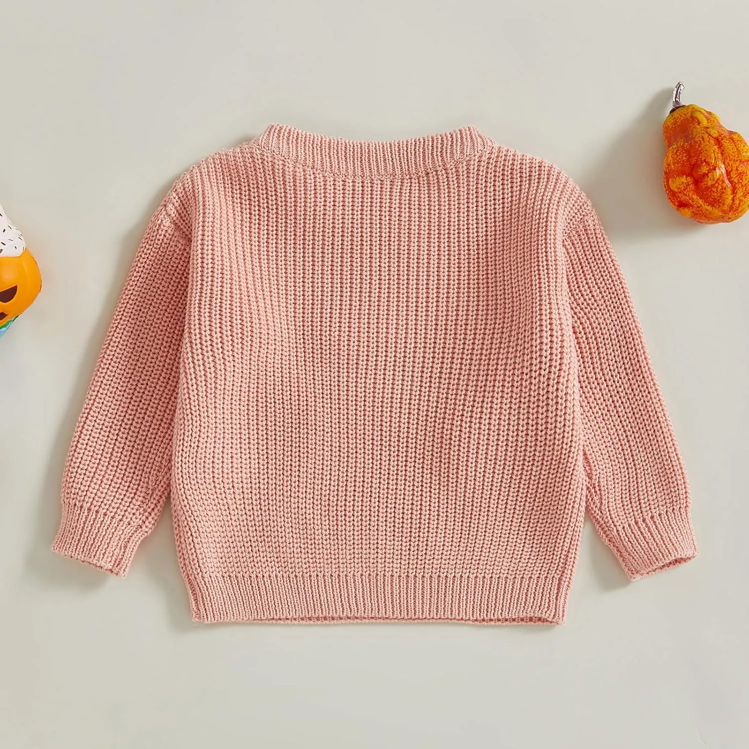 Suolongsama Toddler Baby Boy Girl Halloween Sweater Ghost Embroidery Crewneck Knit Sweatshirt Warm Fall Winter Clothes
