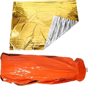 SUPVOX Survival Sleeping Emergency Blanket Double-Sided Aluminum for Heat Retention for Camping and Hiking
