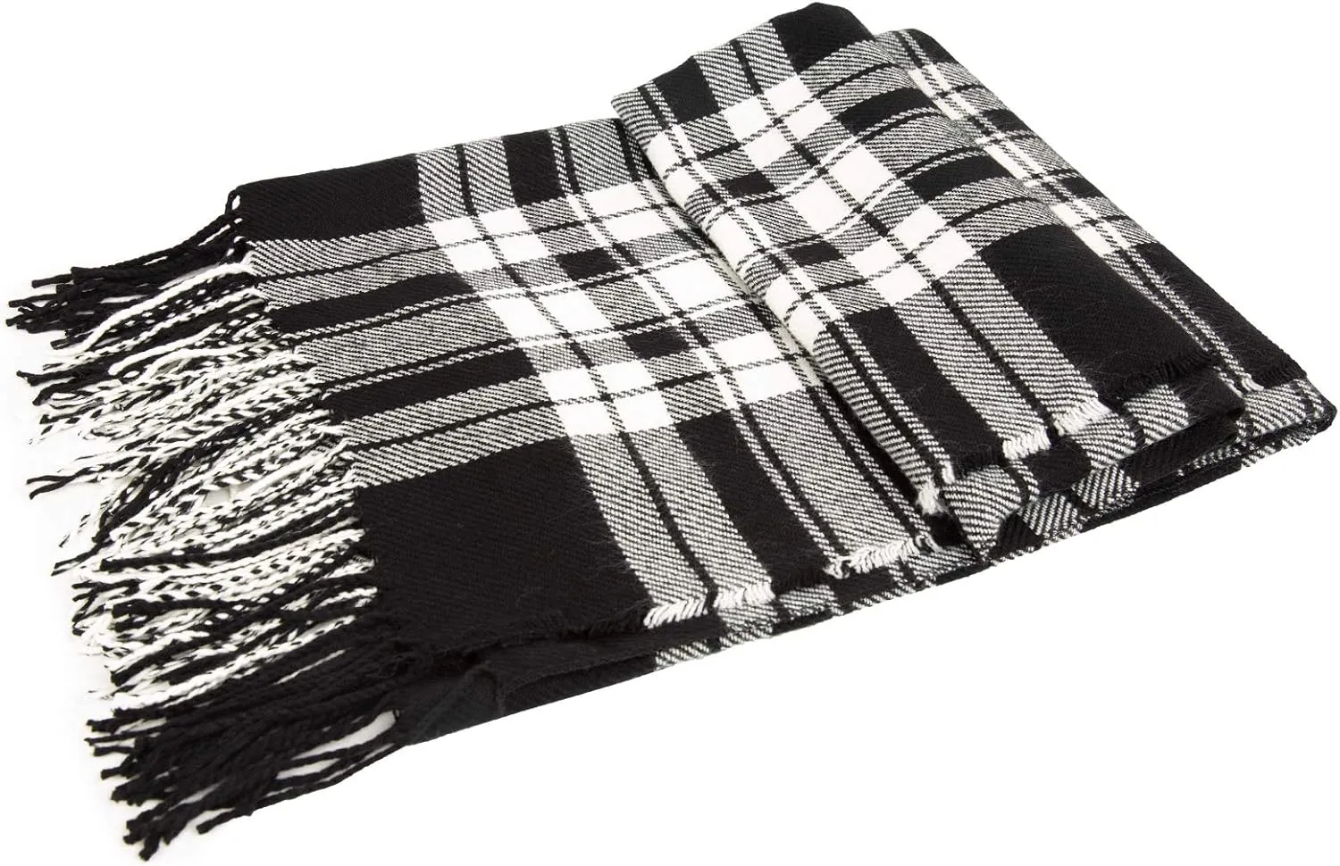 Surblue Elegant Shawl Scarf Classic Plaid Open Front Oversized Soft for Women