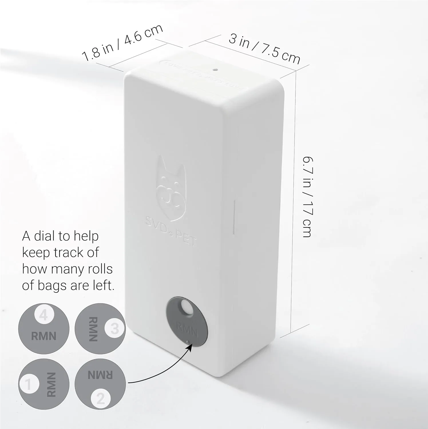 SVD.PET Dog Poop Bag Dispenser with 60 Bags, Wall Mount Waste Bag dispenser, Holds 4 Rolls of Waste Bags, Indoor/Outdoor Wall mount or Place on Table(White, Dispenser   Bags)