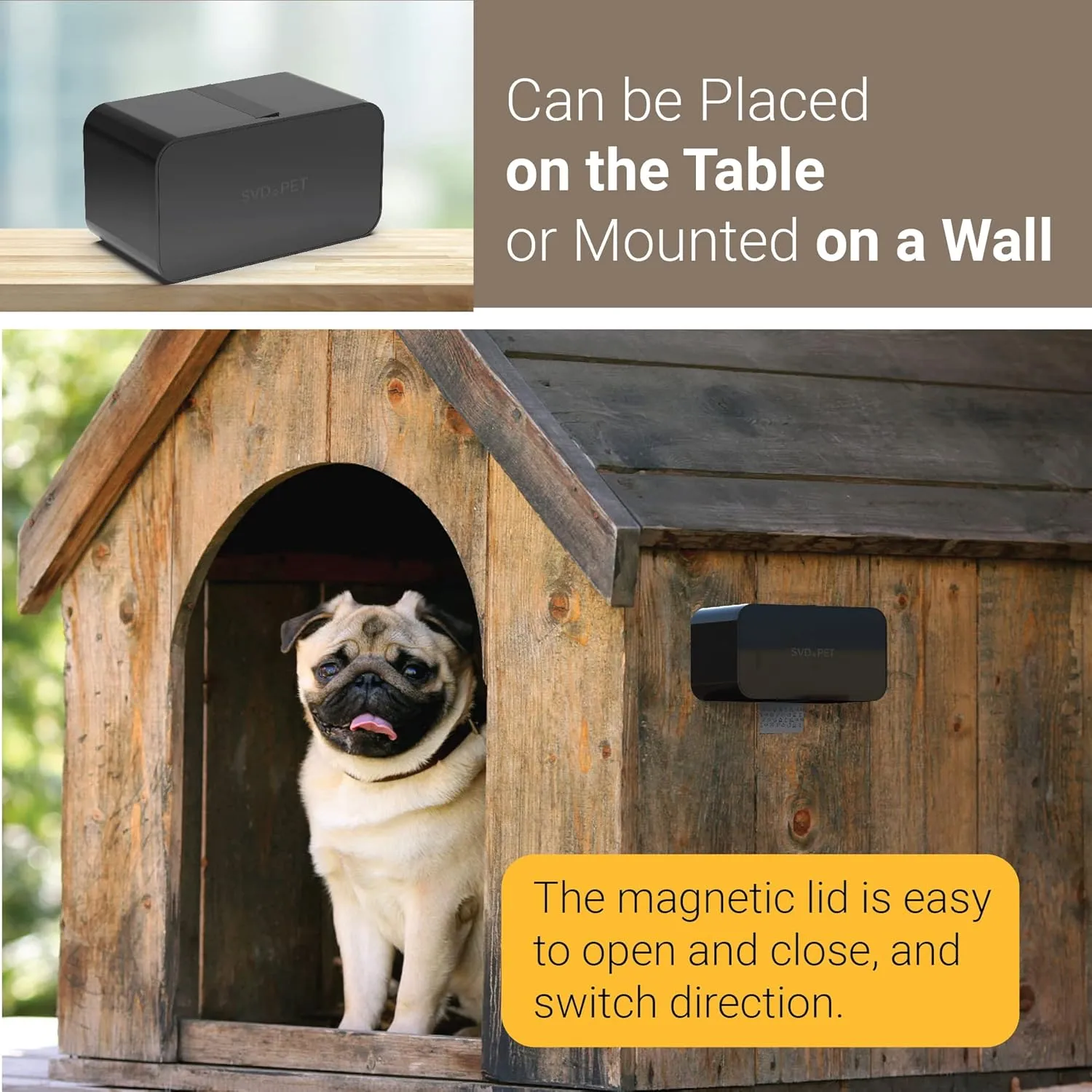 SVD.PET Doggie Waste Bag Dispenser, 120 Count, 8 Rolls, Black