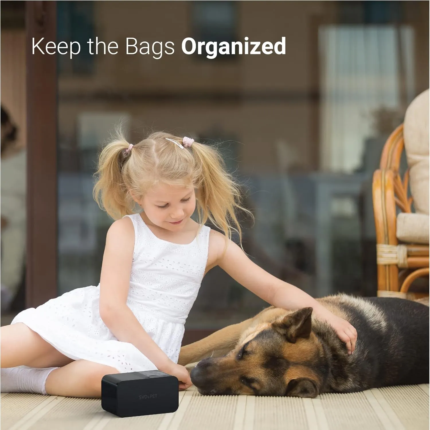 SVD.PET Doggie Waste Bag Dispenser, 120 Count, 8 Rolls, Black