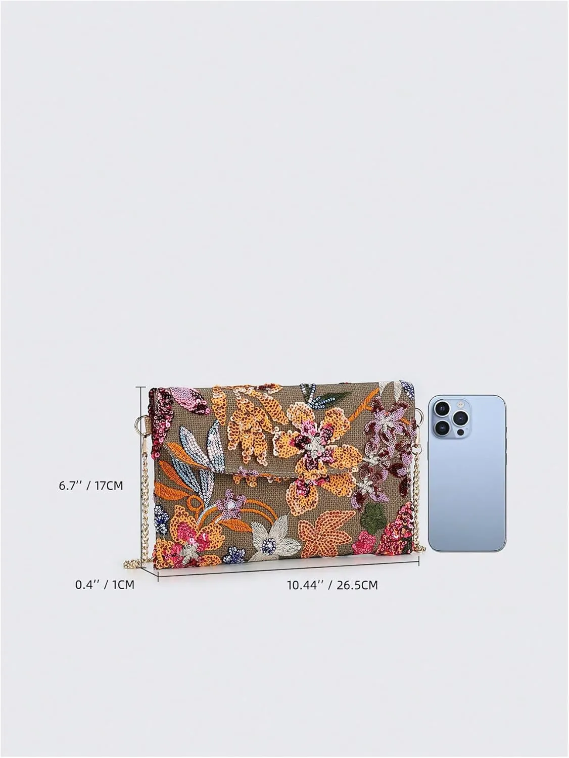 SweatyRocks Women's Sequin Floral Crossbody Purses Chain Flap Elegant Evening Bags