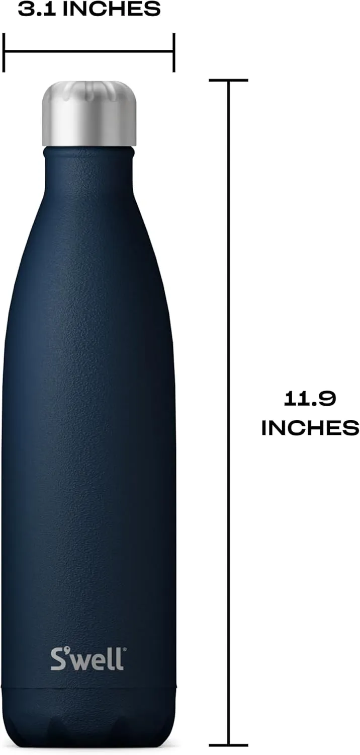 S'well Stainless Steel Water Bottle, 25oz, Azurite, Triple Layered Vacuum Insulated Containers Keeps Drinks Cold for 48 Hours and Hot for 24, BPA Free, Perfect for On the Go