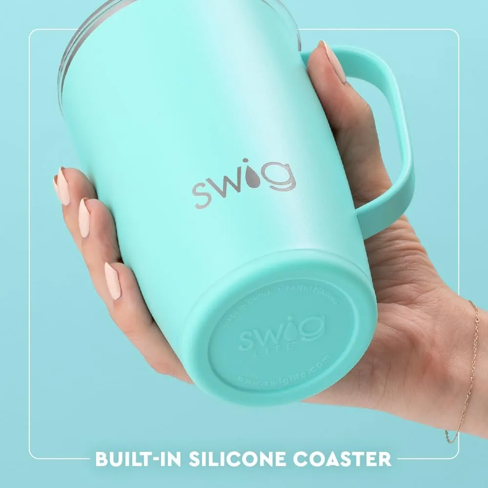 Swig Life 18oz Travel Mug, Insulated Tumbler with Handle and Lid, Cup Holder Friendly, Dishwasher Safe, Stainless Steel, Travel Coffee Cup (Bourbon Barrel)