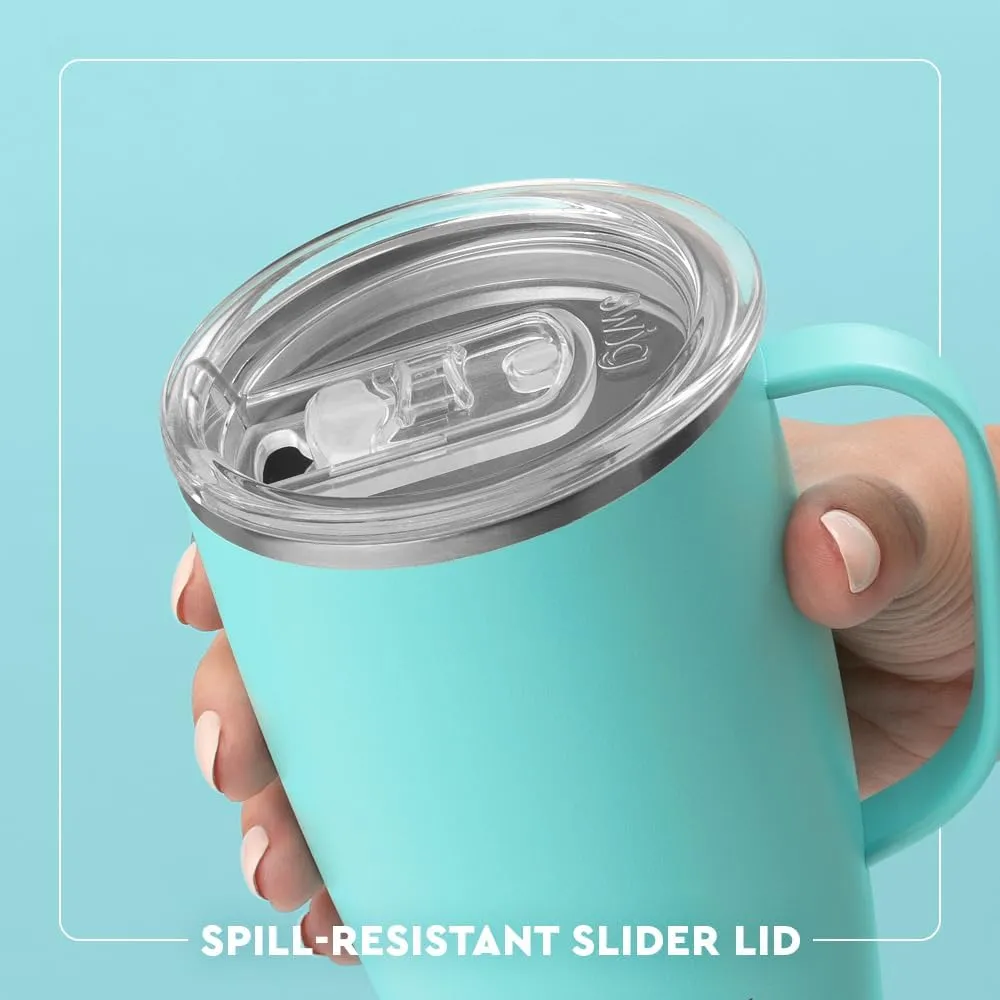 Swig Life 18oz Travel Mug, Insulated Tumbler with Handle and Lid, Cup Holder Friendly, Dishwasher Safe, Stainless Steel, Travel Coffee Cup (Bourbon Barrel)