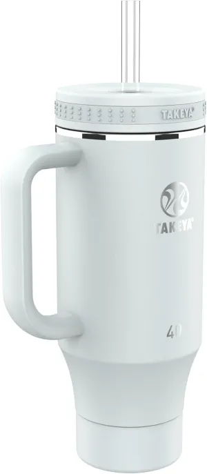 Takeya 40 oz Stainless Steel Tumbler with Lid and Two Straws, Premium Quality, Double Wall Insulated, Wiith Handle, Keep Drinks Cold for Up to 24 Hours, Mist