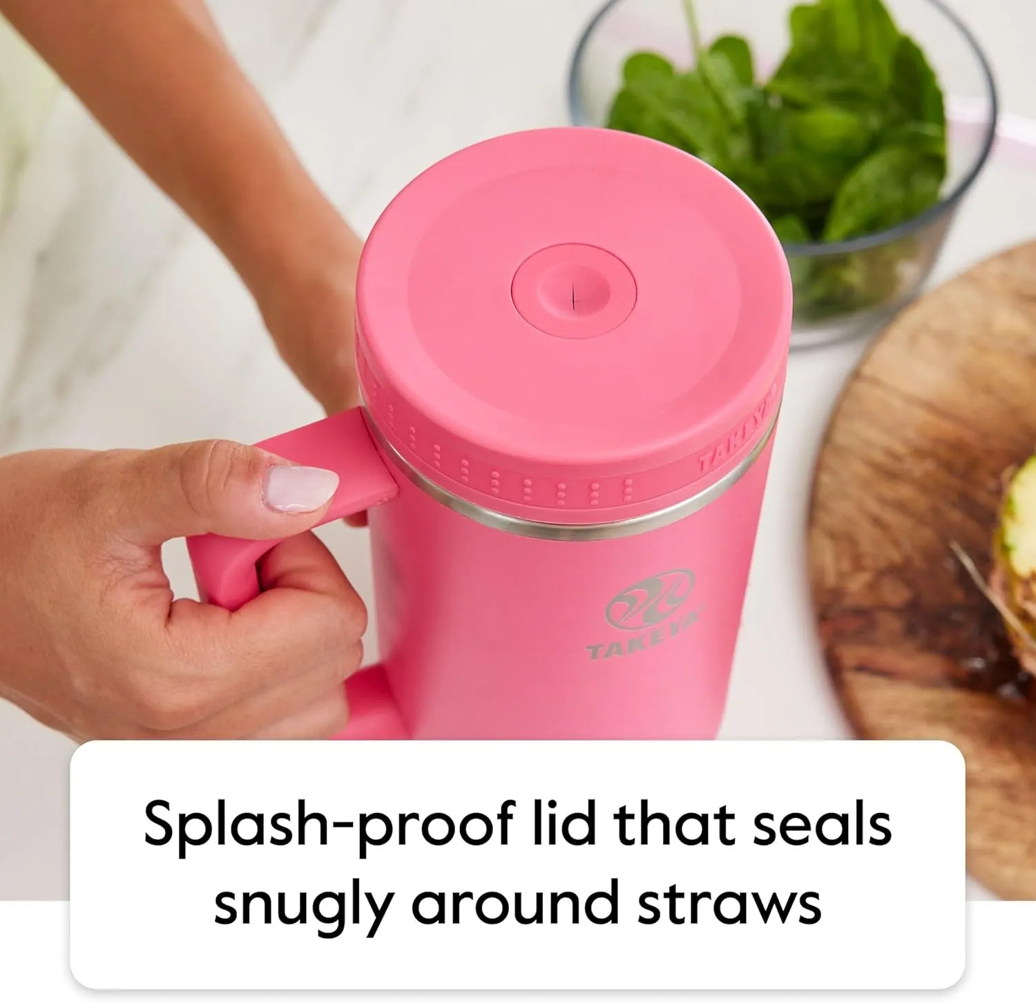 Takeya 40 oz Stainless Steel Tumbler with Lid and Two Straws, Premium Quality, Double Wall Insulated, Wiith Handle, Keep Drinks Cold for Up to 24 Hours, Mist