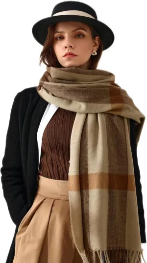 Tartan Plaid Scarves for Women Winter,Long Scarves for Women with Fringe,Super Soft Scarf for Women Winter