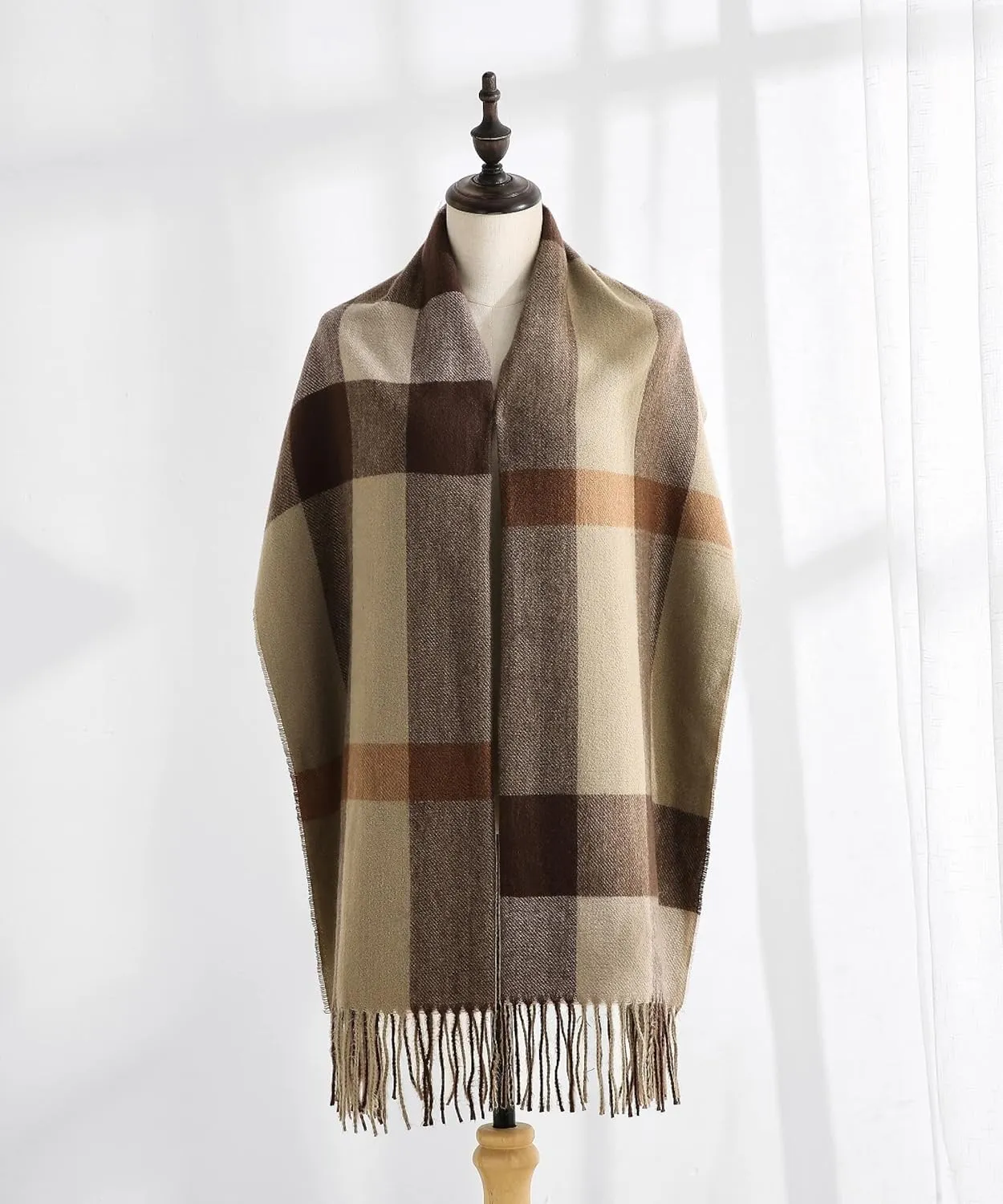 Tartan Plaid Scarves for Women Winter,Long Scarves for Women with Fringe,Super Soft Scarf for Women Winter