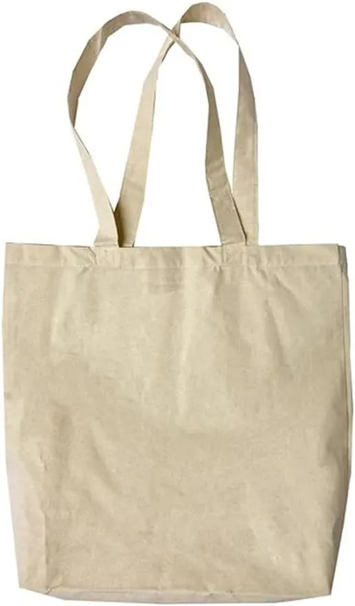 TBF 100% Certified Organic Cotton Canvas Over the Shoulder Reusable Grocery Shopping Bags (15x17x4)