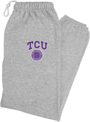 TCU Texas Christian University School Seal Mens Jogger Sweatpants, Athletic Heather, Medium