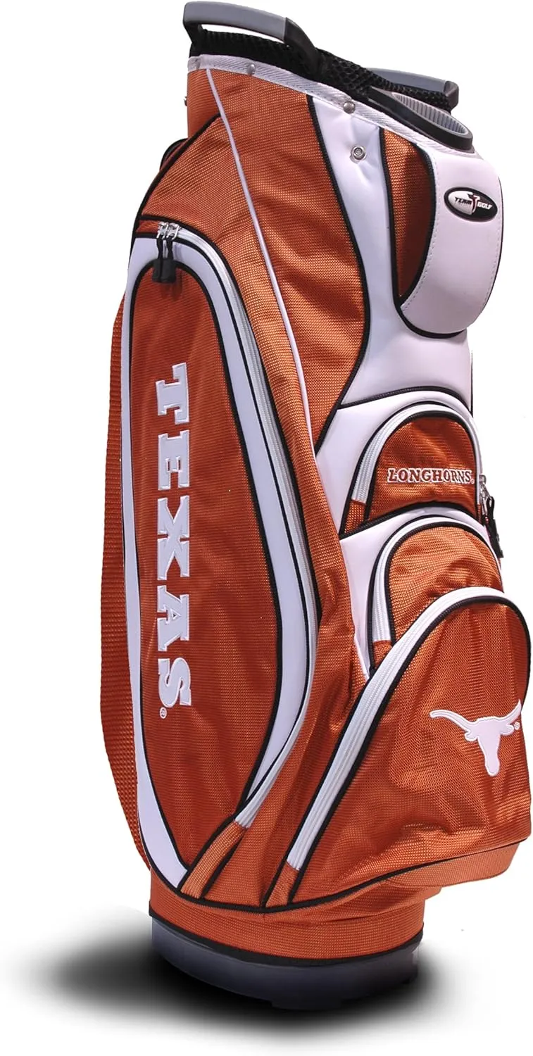Team Golf NCAA 10-Way Top with Integrated Dual Handle & External Putter Well, Cooler Pocket, Padded Strap, Umbrella Holder & Removable Rain Hood