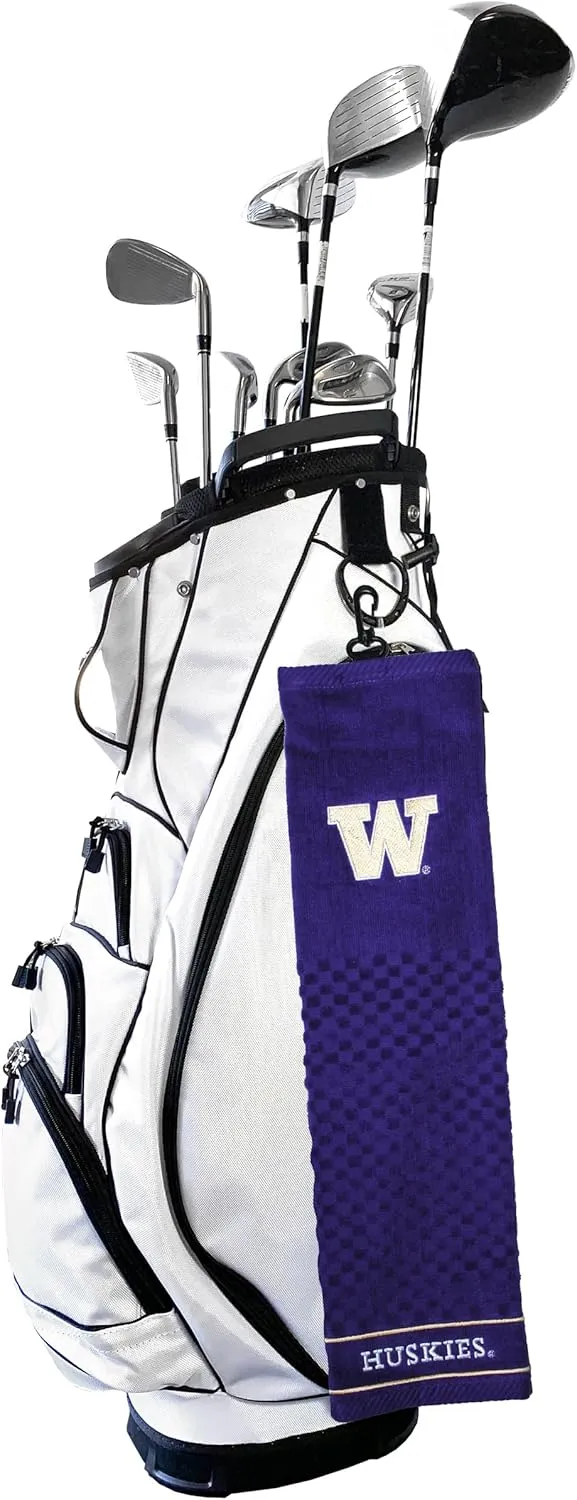 Team Golf NCAA Embroidered Golf Towel, Checkered Scrubber Design, Embroidered Logo
