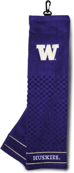 Team Golf NCAA Embroidered Golf Towel, Checkered Scrubber Design, Embroidered Logo