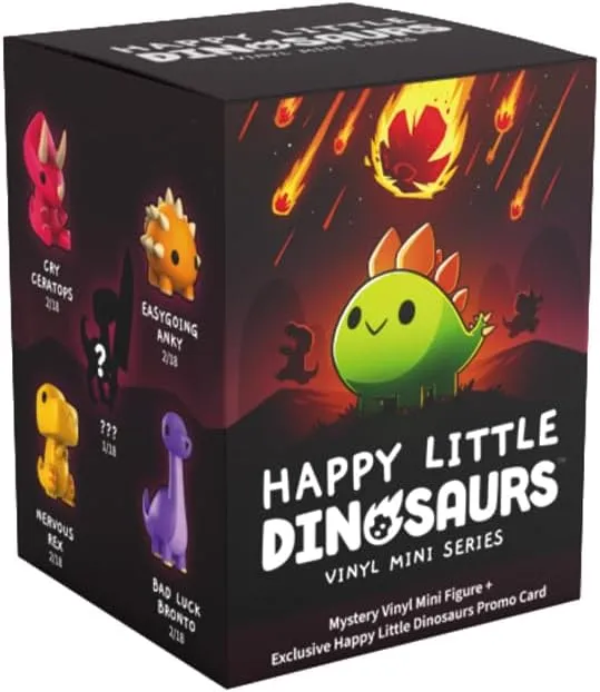 TeeTurtle Happy Little Dinosaurs - Vinyl Mini Figures Mystery Box Series, Black