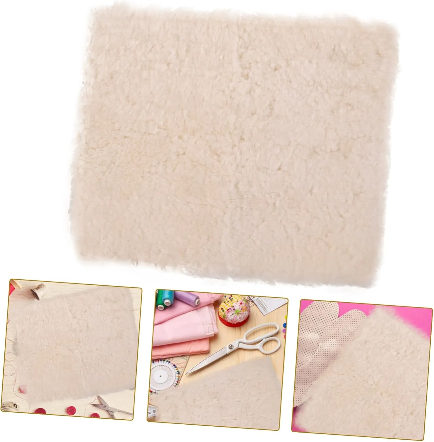 TEHAUX Luxury Comfortable Wool Knee Pads Quilted Fabric Sheets for Insole Foot Waist DIY Sewing Fabric Faux Wool Warm Winter
