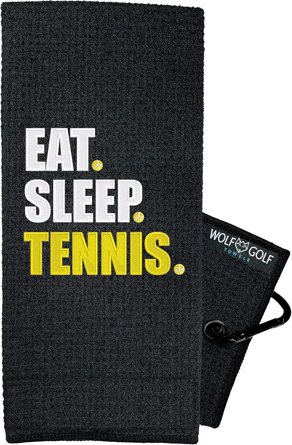 Tennis Towel | Eat Sleep Tennis Towel | Embroidered Tennis Towels for Men | Custom Tennis Towels for Women | Tennis Court Accessory | Tennis Gifts