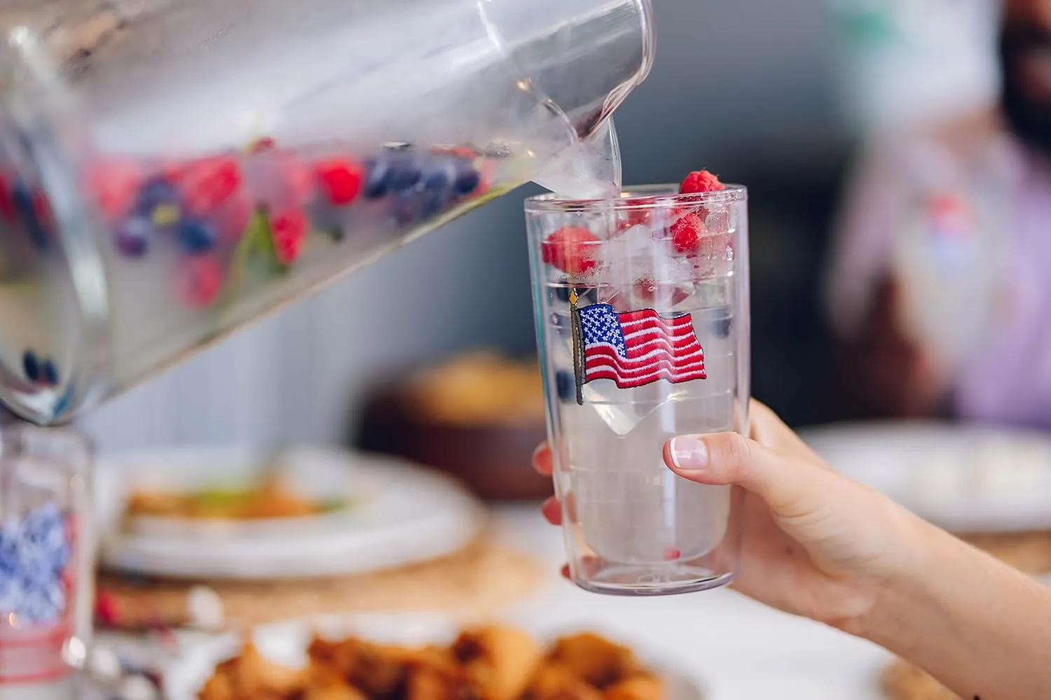 Tervis American Flag Made in USA Double Walled Insulated Tumbler Cup Keeps Drinks Cold & Hot, 16oz - 2pk, Unlidded