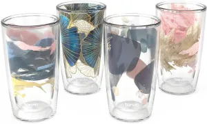 Tervis Autumn Gold Collection Made in USA Double Walled Insulated Tumbler Travel Cup Keeps Drinks Cold & Hot, 16oz - 4pk, Asst