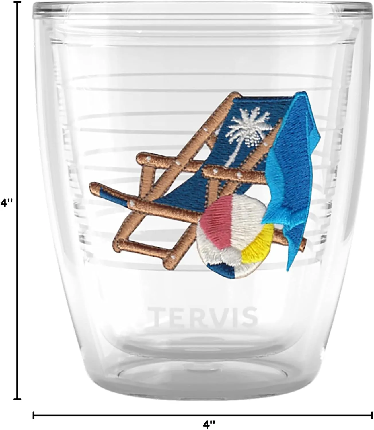 Tervis Barefoot Beach Collection Beach Towel Made in USA Double Walled Insulated Tumbler Travel Cup Keeps Drinks Cold & Hot, 12oz, Beach Towel Baller