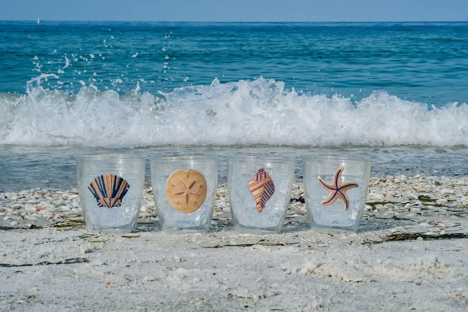 Tervis Beachcomber Collection Made in USA Double Walled Insulated Tumbler Travel Cup Keeps Drinks Cold & Hot, 12oz - 4pk, Assorted