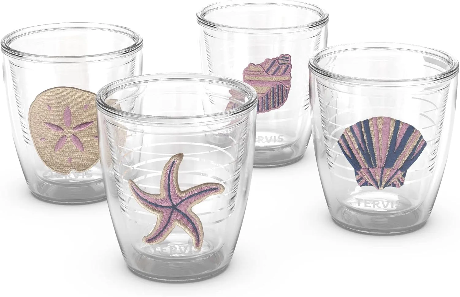 Tervis Beachcomber Collection Made in USA Double Walled Insulated Tumbler Travel Cup Keeps Drinks Cold & Hot, 12oz - 4pk, Assorted