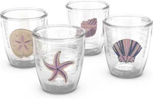 Tervis Beachcomber Collection Made in USA Double Walled Insulated Tumbler Travel Cup Keeps Drinks Cold & Hot, 12oz - 4pk, Assorted
