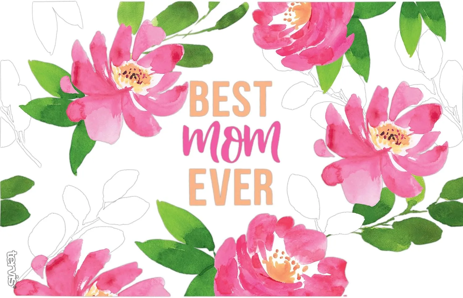 Tervis Best Mom Ever Floral Made in USA Double Walled Insulated Tumbler Travel Cup Keeps Drinks Cold & Hot, 16oz, Classic