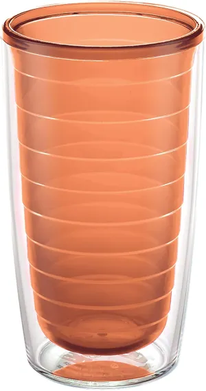 Tervis Clear & Colorful Tabletop Made in USA Double Walled Insulated Tumbler Travel Cup Keeps Drinks Cold & Hot, 16oz, Citrus Sunrise