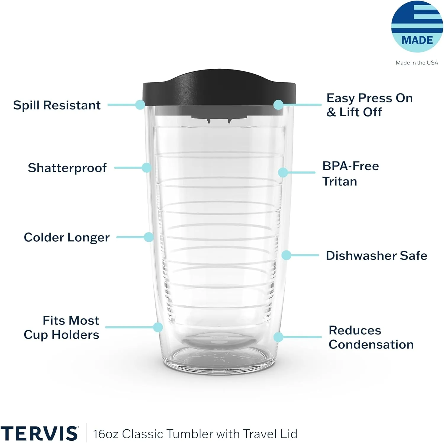 Tervis Coca-Cola - Coke Can Tumbler with Wrap and Frosted Lid 16oz, Clear